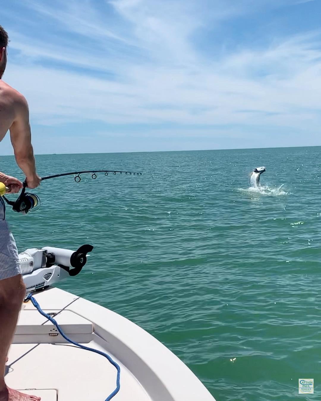 Tarpon Jumping Gulf of Mexico Sanibel, FL with Capt Pauls Charters