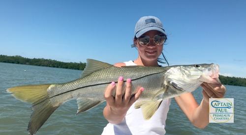 Courtneys big Snook Caught in Blind Pass, Sanibel & Captiva