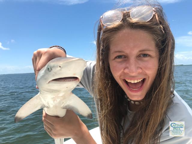 My First Shark, A Blacktip caught near Redfish Pass, Captiva with Capt Pauls Sanibel & Captiva Charters