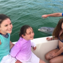 Sanibel Dolphin Posing with Girls